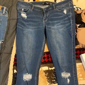 Hollister Blue Skinny Jeans Distressed Style